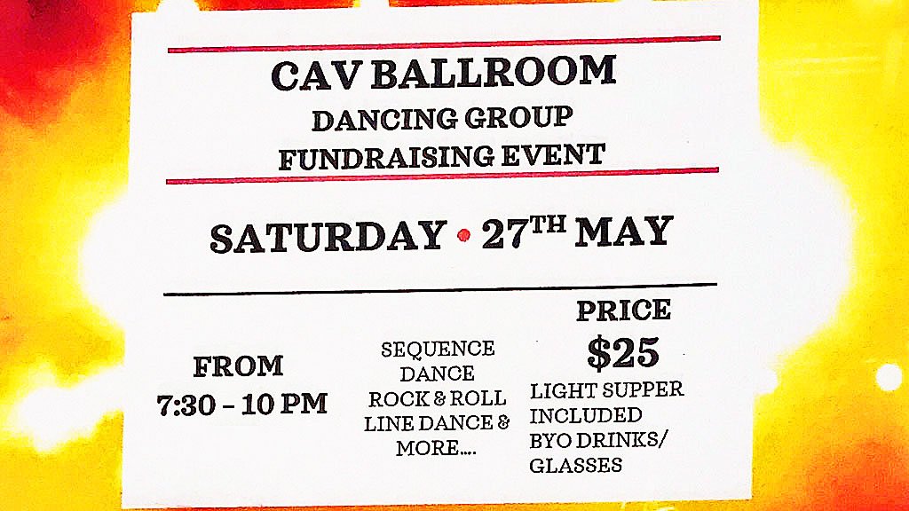 CAV BDG Fundraising Dance night – 27th May 2023